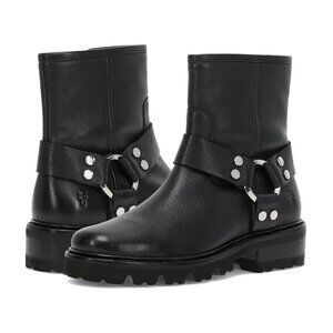 Frye Olivia Harness Leather Lug Sole Booties Sz 9.5